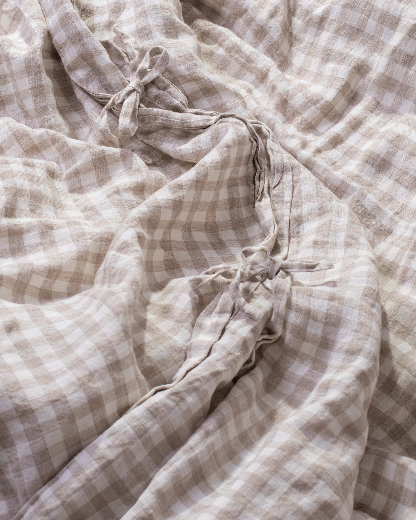 מצעי פשתן - טבעי משובץ