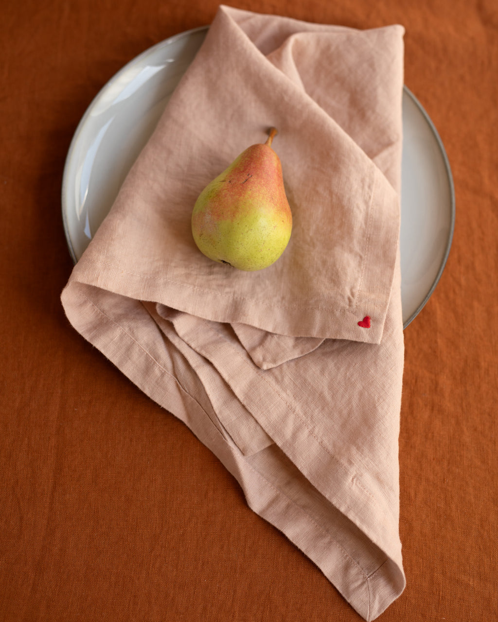 סט מפיות פשתן- ורוד עתיק