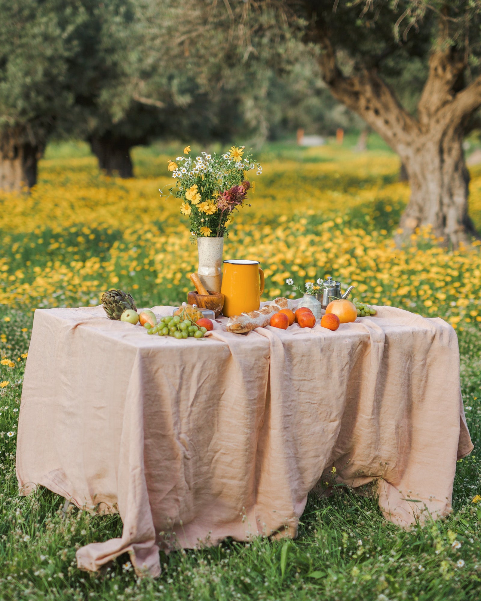 מפת פשתן - ורוד עתיק