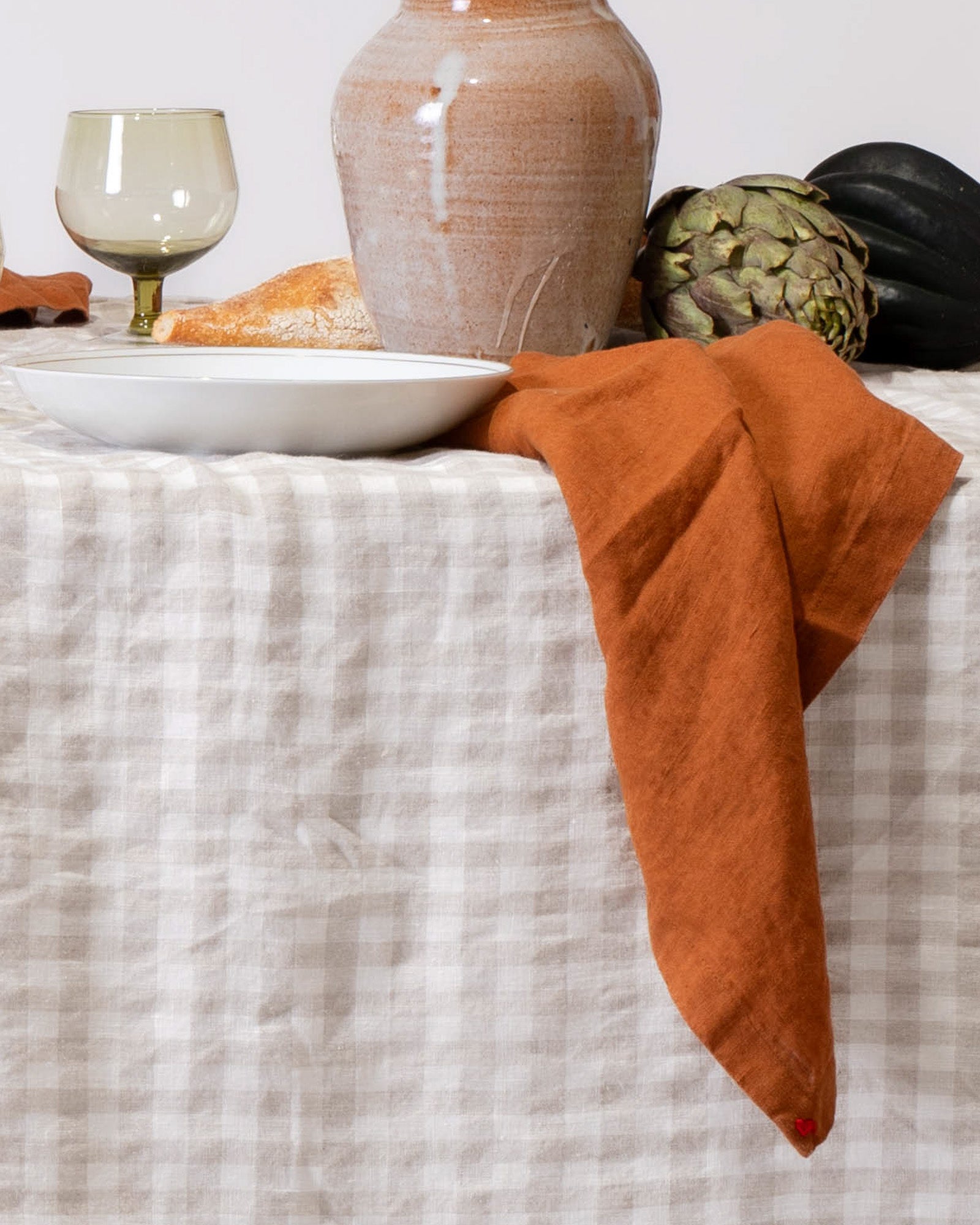 סט מפיות פשתן- טרקוטה