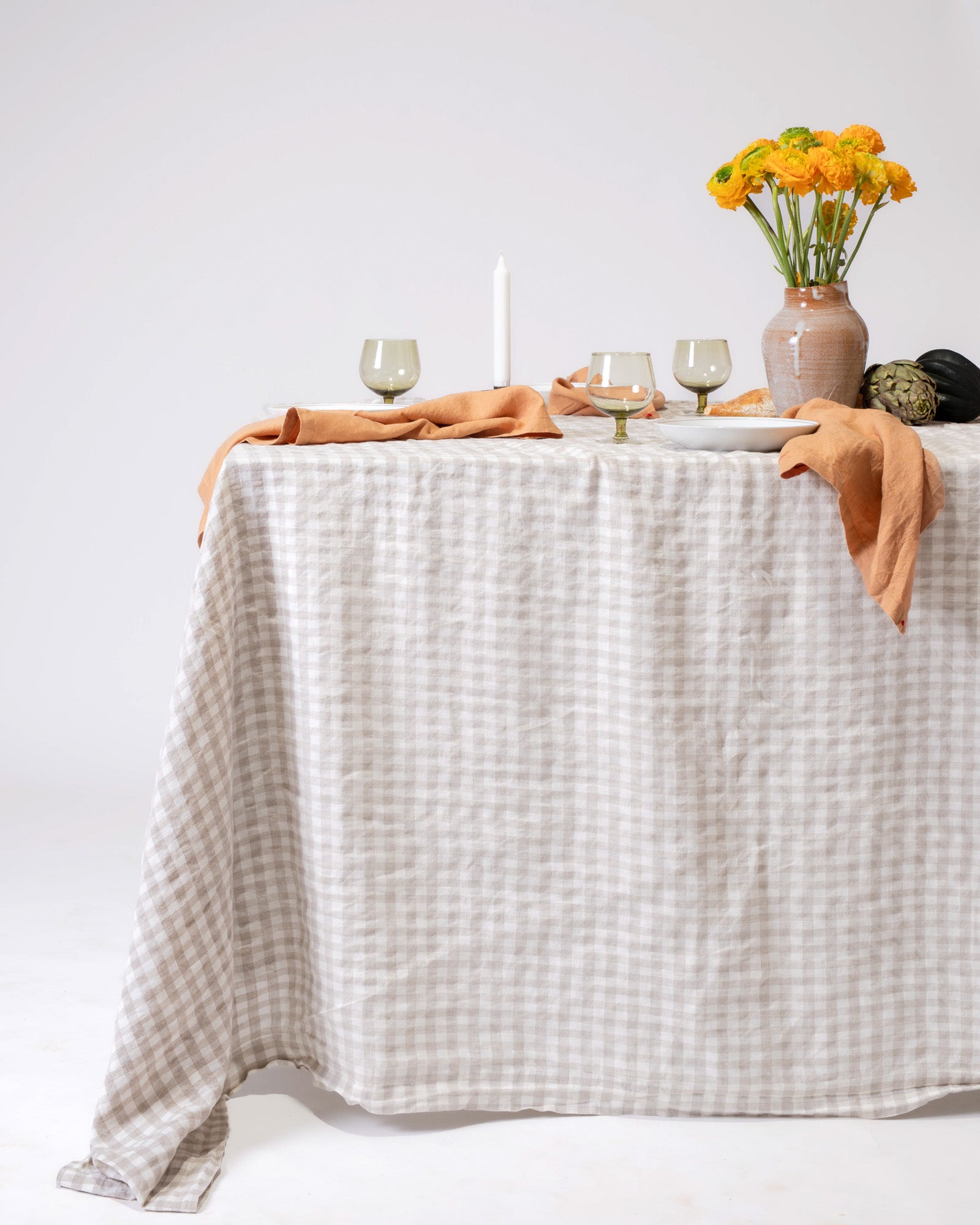 מפת פשתן- טבעי משובץ