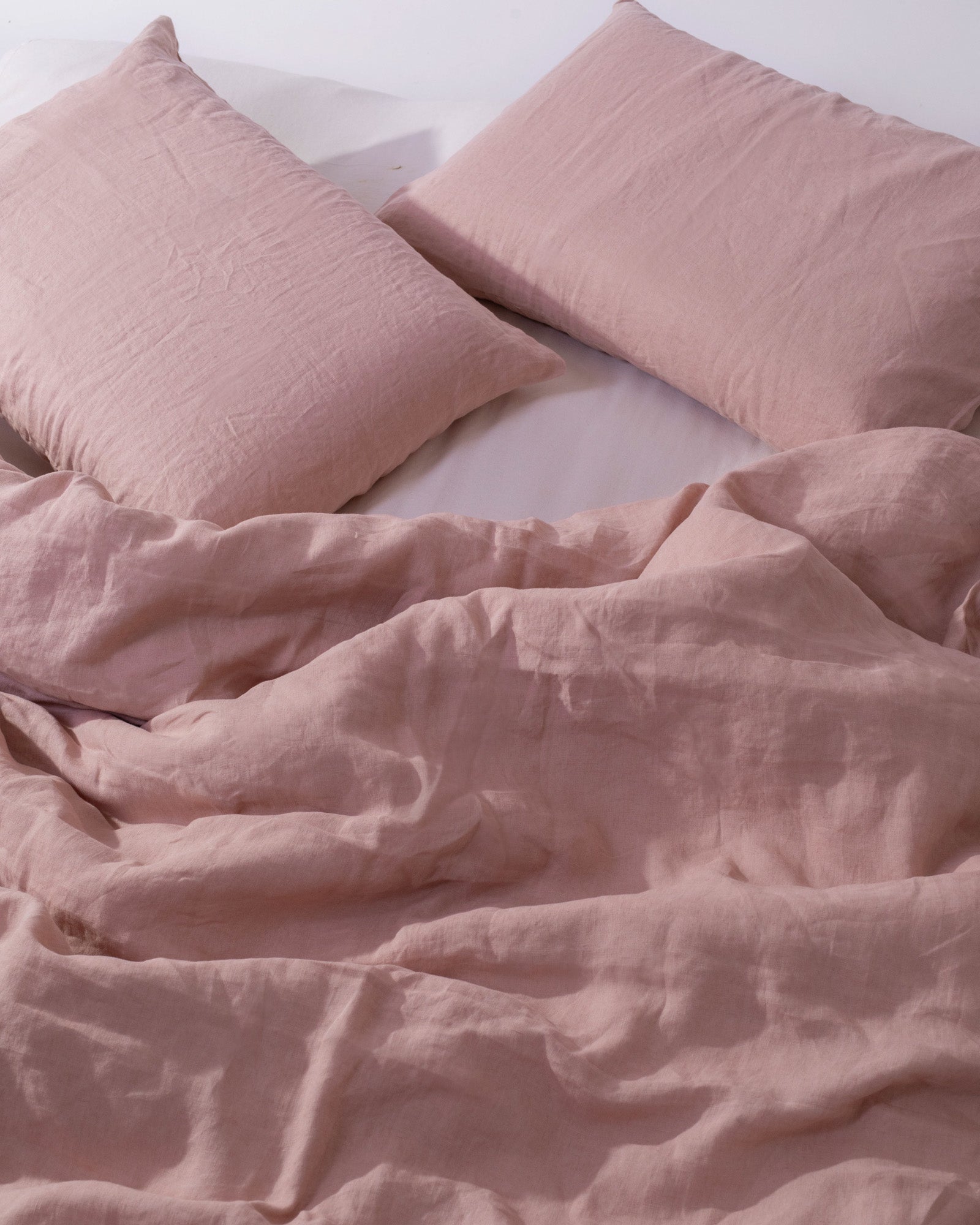 מצעי פשתן - ורוד עתיק