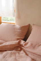 מצעי פשתן - ורוד עתיק