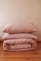 מצעי פשתן - ורוד עתיק