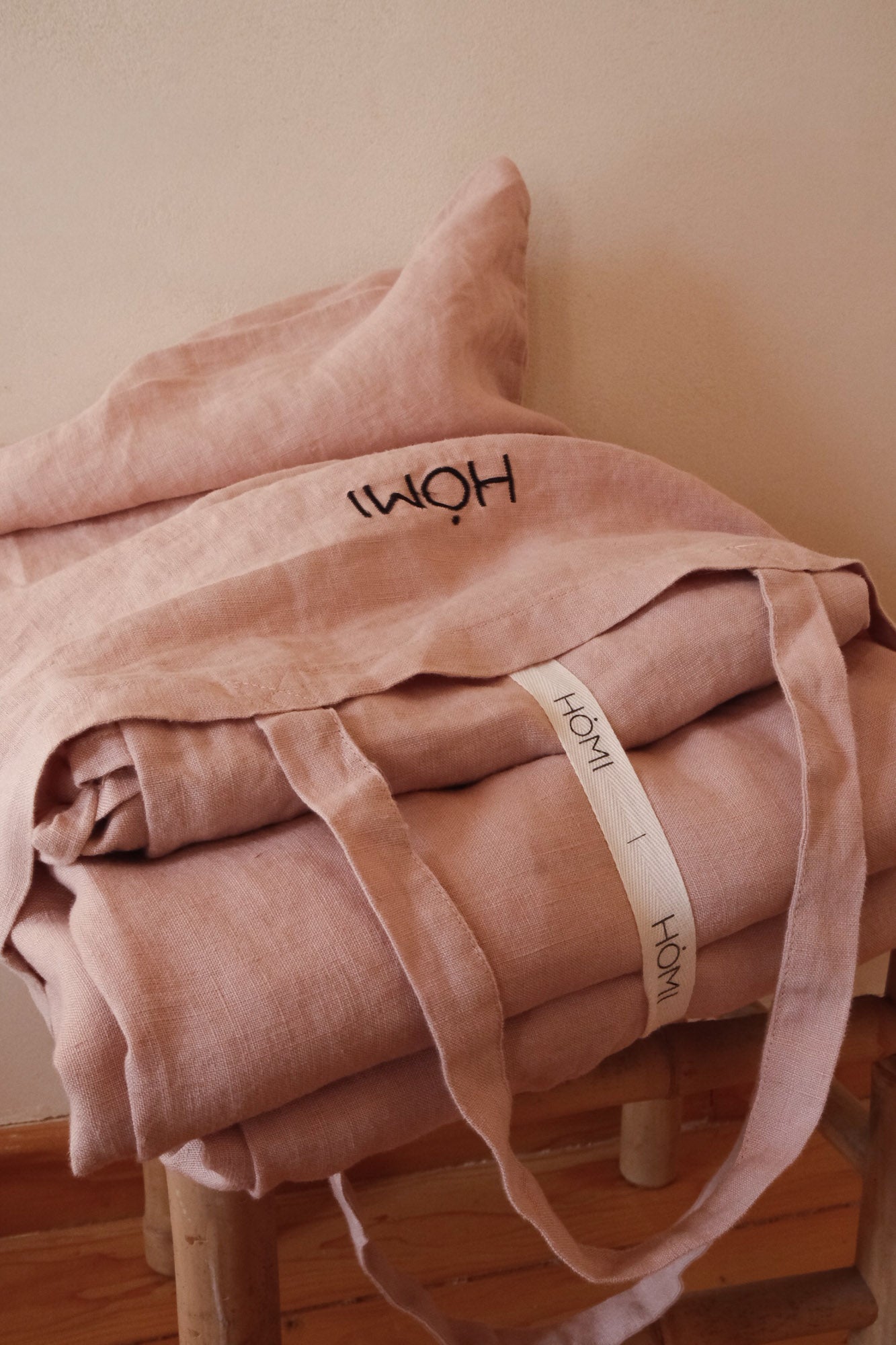 מצעי פשתן - ורוד עתיק